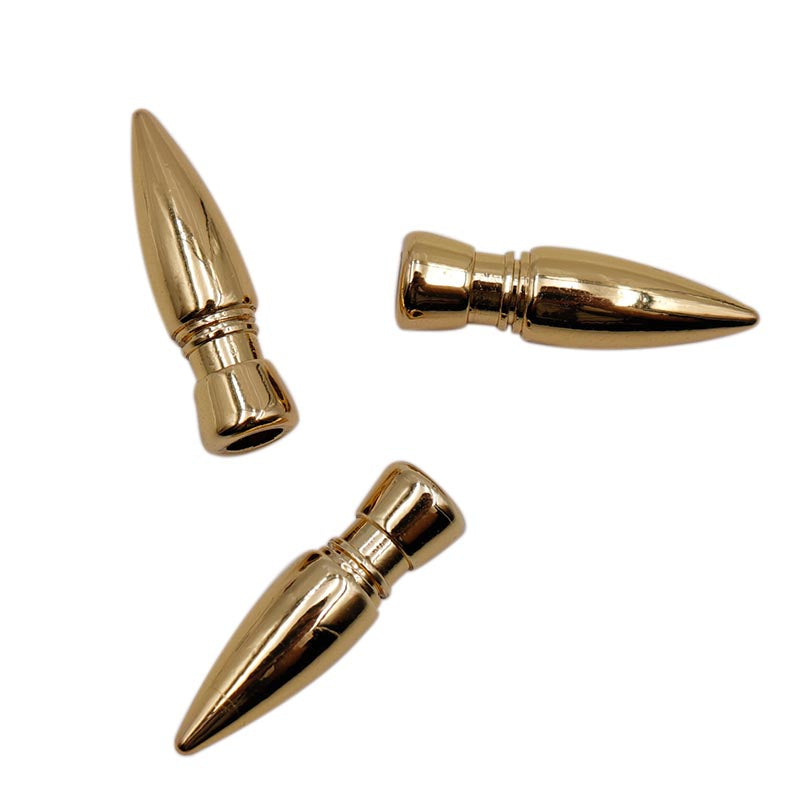 Weiou Manufacturer Metal Shoe Accessories Draw Cord Tips Golden Bullet Alloy-Metal Head Shoe Decoration