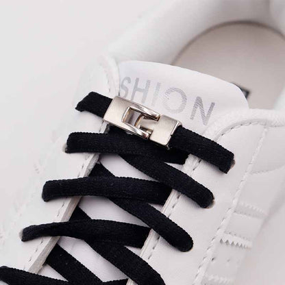 Weiou Manufacturers Custom charm Silver Head Flat metal No Tie Magnetic Shoe buckle for sneaker shoelace