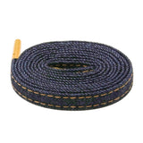 Weiou Premium Flat Denim Shoelaces With Metal Tips Cool Laces To Customize Your Kicks Blue Black