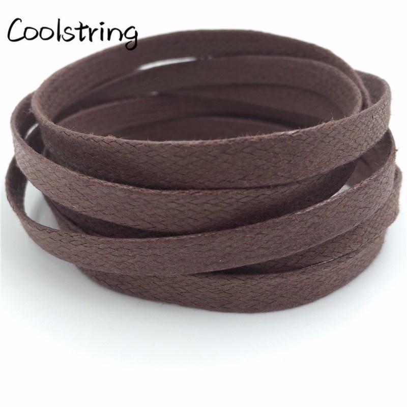 Waxed Cotton Flat Shoe Laces Leather Waterproof Mens Martin Boots Shoelace Casual Dress Coloured