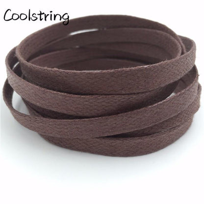 Waxed Cotton Flat Shoe Laces Leather Waterproof Mens Martin Boots Shoelace Casual Dress Coloured