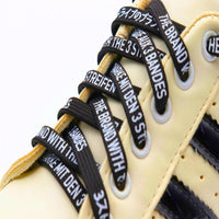 7MM Black White Font Printing Casual Flat Shoelaces Trendy Laces For Men Women Sneaker 2021  Boots