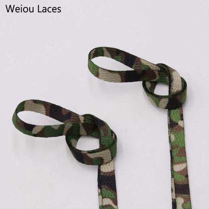 Weiou 7mm Digital Print Flat Camouflage Shoelaces Sublimated Heat Transfer Sneakers Sports Shoe