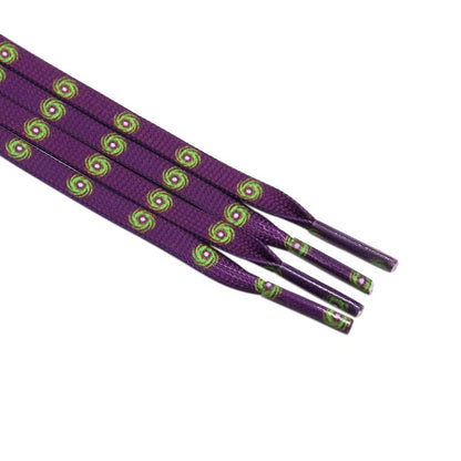 Weiou New Fantastic 7mm Purple Shoelaces With Prints Green Hurricane For Sneaker Sports Shoe Laces