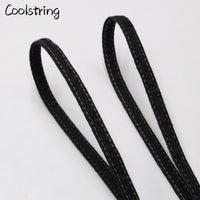 8mm Premium Flat Denim Shoelaces Metal Aglet Classic Laces Customize Your Kicks Blue Black