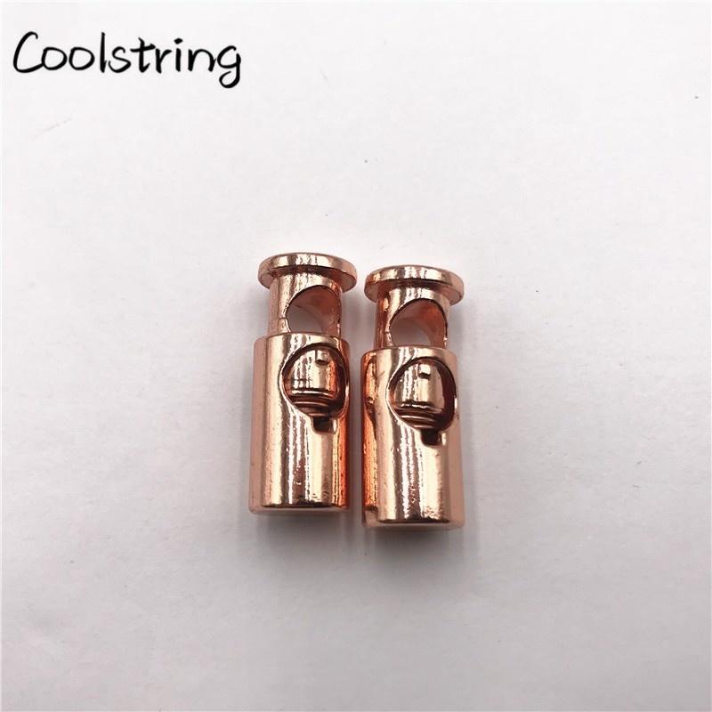 2pcs/Set METAL Cord Locks Spring Stopper Toggle Lock Ends Shoe Buckle Stoppers Shoelaces Rope Alloy