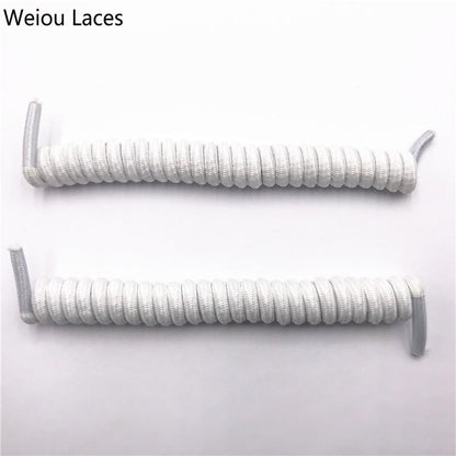 Weiou Spring Curly Stretch Shoelace Lazy No Tie Laces Round Elastic Coiled Shoestrings For Women Men