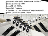 8MM Black White X Symbol Top Shoelaces Men Women Sneakers Canvas High Quality Cords Wide Ropes For