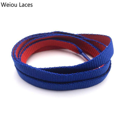 Weiou 8mm Combo Two-Tone Reversible Shoelaces Double Sided Silk Shoe Laces Flat Laces Dual Color