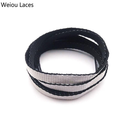 Weiou 8mm Combo Two-Tone Reversible Shoelaces Double Sided Silk Shoe Laces Flat Laces Dual Color