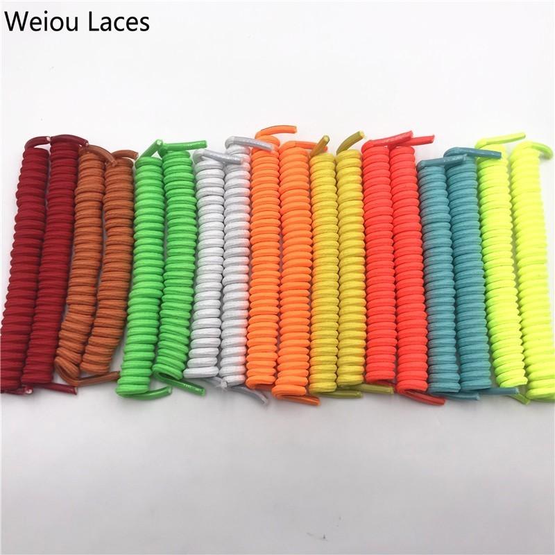 Weiou Spring Curly Stretch Shoelace Lazy No Tie Laces Round Elastic Coiled Shoestrings For Women Men