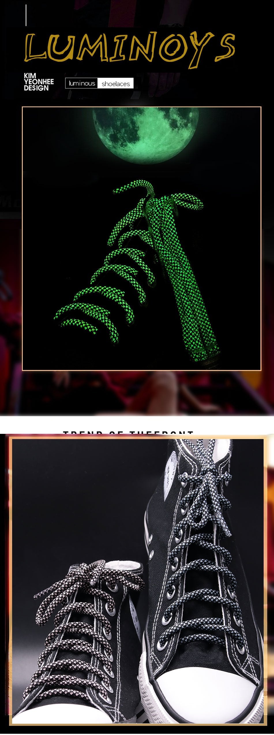 4.5MM Luxury Luminous Shoelaces Highlight Eye-Catching Ropes Trendy Night Glow In City Street Shop