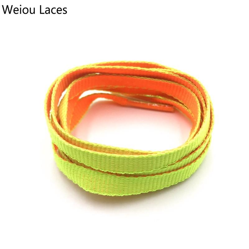 Weiou 8mm Combo Two-Tone Reversible Shoelaces Double Sided Silk Shoe Laces Flat Laces Dual Color