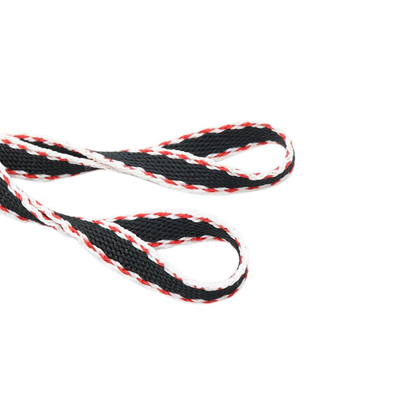 Weiou Simple Style CuteShoelaces 0.8 Cm Flat  Black-white-red Tricolor Polyester Shoe Lace Canvas