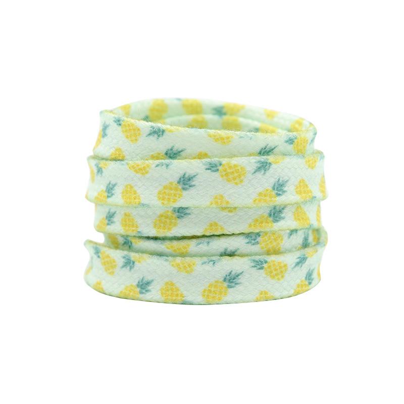 Weiou The New Listing Shoelaces 0.8 Cm Flat Printed Summer Pineapple Shoelaces  Ladies Favourite