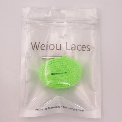 Weiou Official 18MM Wide Flat Lace 10 Solid Color For Selection With Silver Metal Aglets Men Women