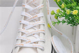 7mm White Golden Word Silk Screen Print Shoelaces Men Women Sneaker Canvas Rope 2021 Customized