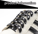 8MM Black White X Symbol Top Shoelaces Men Women Sneakers Canvas High Quality Cords Wide Ropes For