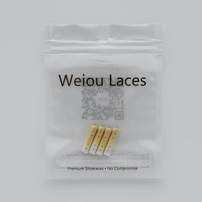 New Weiou Arrivals 100 pcs/lot 4*22mm Beige Dongxiao Type Khaki-Milk White Lacet Ends For Selling