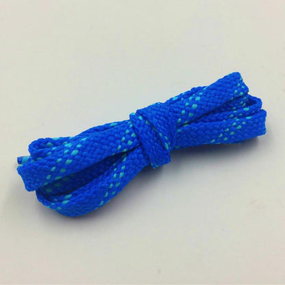 Marine Style 1CM Double Colors Shoelaces Blue Navy Flat Shape Polyester Shoelaces Be Suit For Canvas