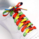 New Comeing 7mm Printed Contrast Color Painting Shoe Laces 60-180cm Silk Printing Colorful Shoelace