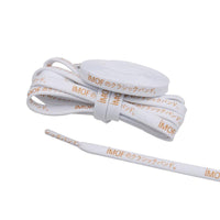 7mm White Golden Word Silk Screen Print Shoelaces Men Women Sneaker Canvas Rope 2021 Customized