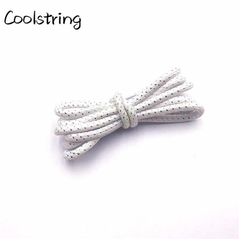 4.5mm Fashion Striped Glitter Round Rope Shoelaces Shiny Shimmering Shoe Laces Shiny Sparkly For