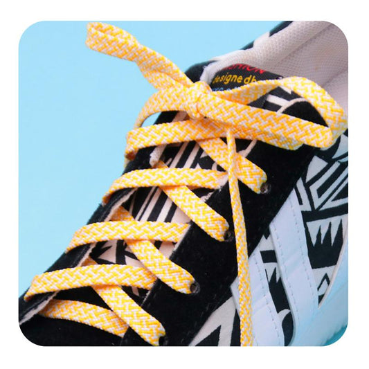 Weiou Official Laces Store Flat Shape 7MM Double-Color Combination Polyester Safety Shoelaces For