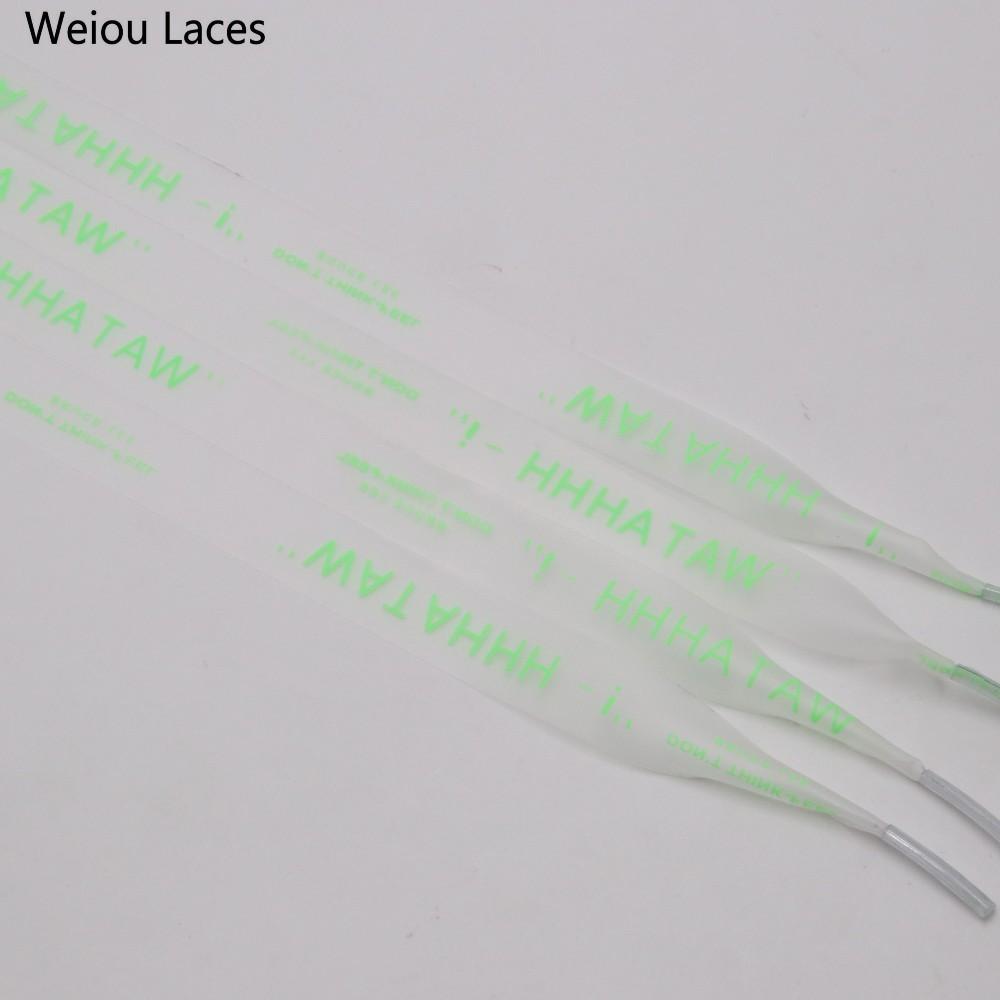 Weiou Hot Style Fashion Clothing 15mm Waterproof Ribbon Printing WATAHHH Flat PVC Laces Transparent