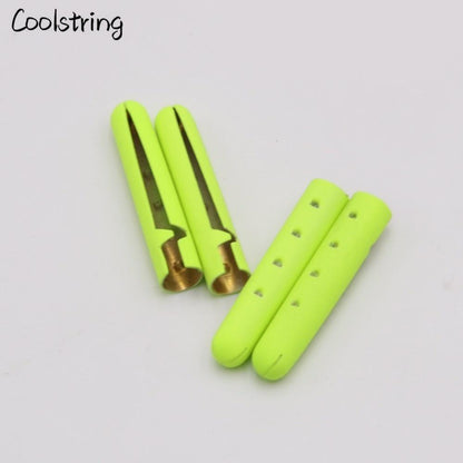 4 Latchet Fluorescent Yellow Orange Painting Metal Tips For Shoelace Drawstring Clothing Hoodie DIY