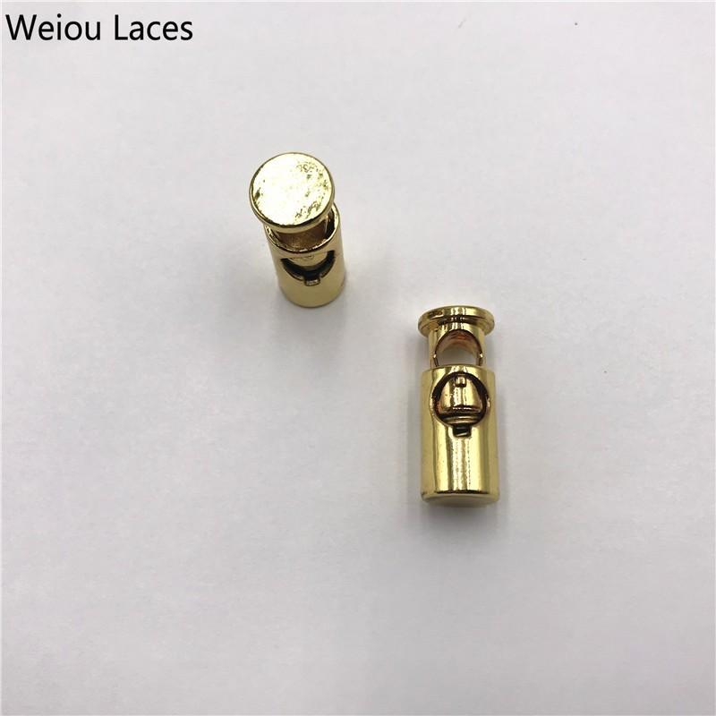 Weiou 2pcs/1Set Shoe Buckle Stoppers Shoelaces Metal Lock Zinc Alloy Single Hole Spring Buckle For