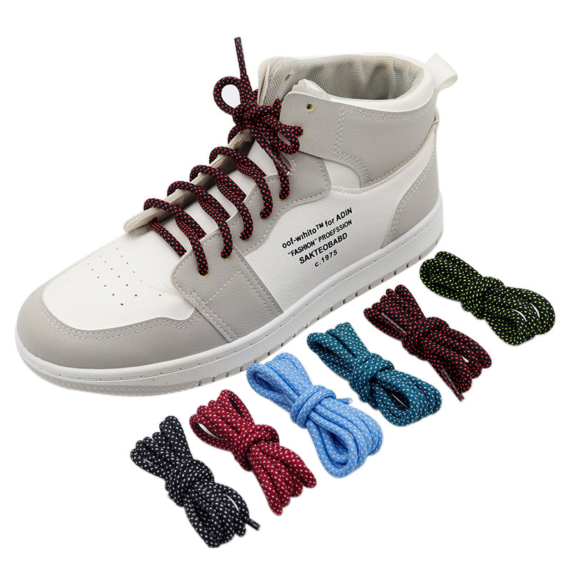 Weiou Brand Hot Sale Top10 Cheap Custom Design Round Single Twill Two-Color Shoelaces With Drop-shipping