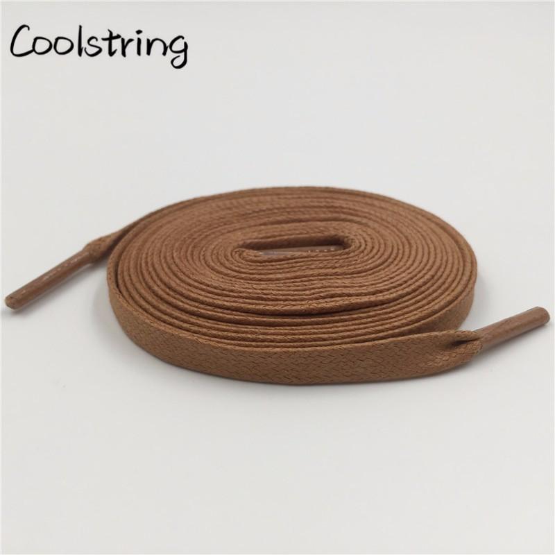 Waxed Cotton Flat Shoe Laces Leather Waterproof Mens Martin Boots Shoelace Casual Dress Coloured