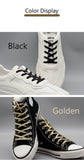 5MM Metallic Yarn Flat Shoelace Black/Dark Gold Lace Fashion Men Women Sneaker Canvas 2021 New