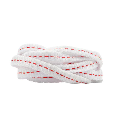 Weiou Lace New Simple Style Shoelaces 0.8 Cm Flat White And Red Polyester Shoestrings Matched