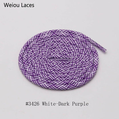 Weiou Exclusive Spiral HUMAN RACE Round Rope Laces 4.5mm Width Two Color Blend Featuring Transparent