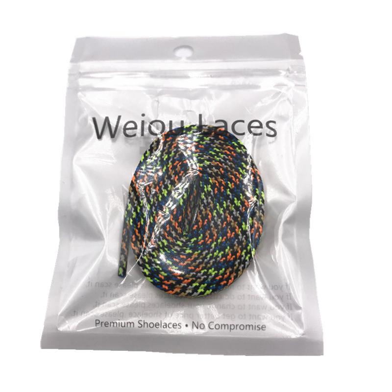 Weiou New 7mm Colorful Polyester Shoelace Flat Personality Customize Shoe Lace Coloured Shoestring