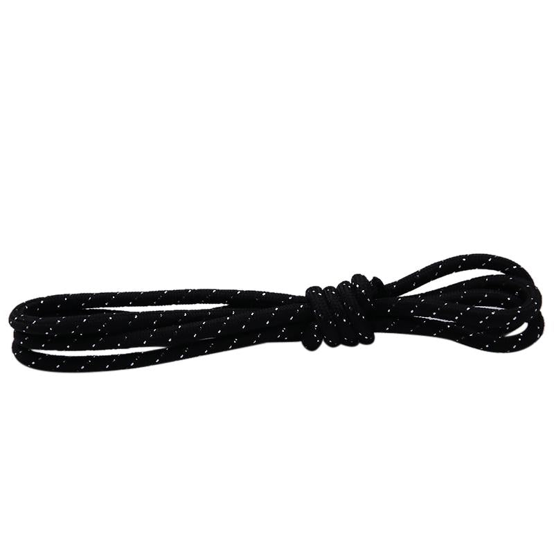 Weiou Laces 4.5MM Round Cheaper Ropes Black Silver Cords For Hiking Boots Running Jogging Shoes