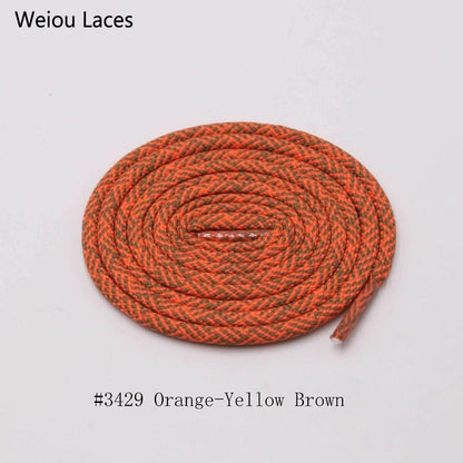 Weiou Exclusive Spiral HUMAN RACE Round Rope Laces 4.5mm Width Two Color Blend Featuring Transparent