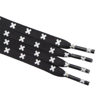 8MM Black White X Symbol Top Shoelaces Men Women Sneakers Canvas High Quality Cords Wide Ropes For