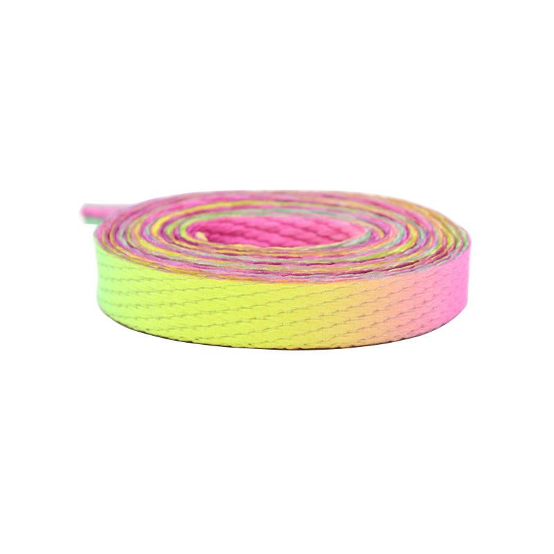 Weiou New Adorable Rainbow 4 Colors Shoelaces 0.8 Cm Flat Attractive Women's Shoe Laces For  Canvas