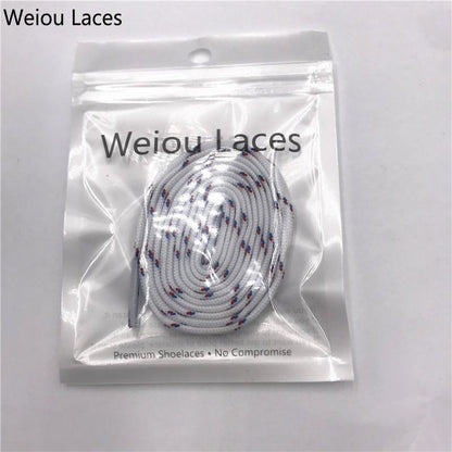 Weiou Classic 7mm Cool White Red Blue Flat Tublar Shoelaces Brand New Athletic Boots Laces For Men