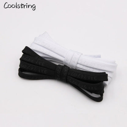 3M Reflective Letter Flat Printed Katakana White Black Japanese Shoelaces Flashy Bootlaces Patterns