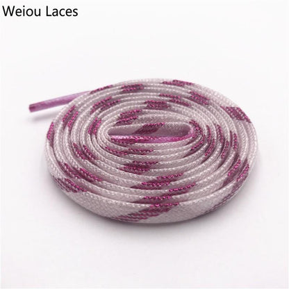 Weiou 2 Colors Mixed Shinning Colorful Glitter Shoelaces Strings Knitted Running Shoestring Flat