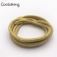 10 Colors Wavy Black Gold White Silver Metallic Thread Shoe Laces Glitter Shimmering Bootlaces For