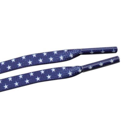 Pentalpha Pentagram Shoelaces Sublimated Printed Blue White Five-Pointed Star Boot Laces For