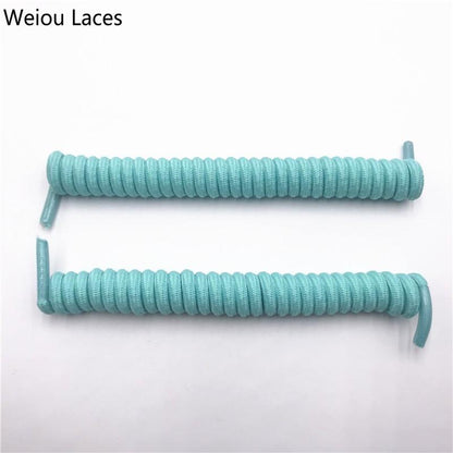 Weiou Spring Curly Stretch Shoelace Lazy No Tie Laces Round Elastic Coiled Shoestrings For Women Men