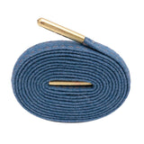 8mm Premium Flat Denim Shoelaces Metal Aglet Classic Laces Customize Your Kicks Blue Black