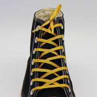 5MM Metallic Yarn Flat Shoelace Black/Dark Gold Lace Fashion Men Women Sneaker Canvas 2021 New