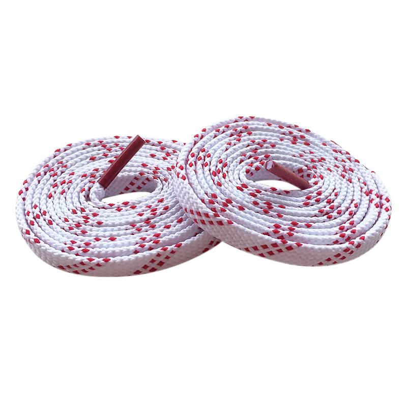 New Running Shoelaces Flat White and Red Striped Polyester Leisure Fabric Shoelace as Birthday Gift